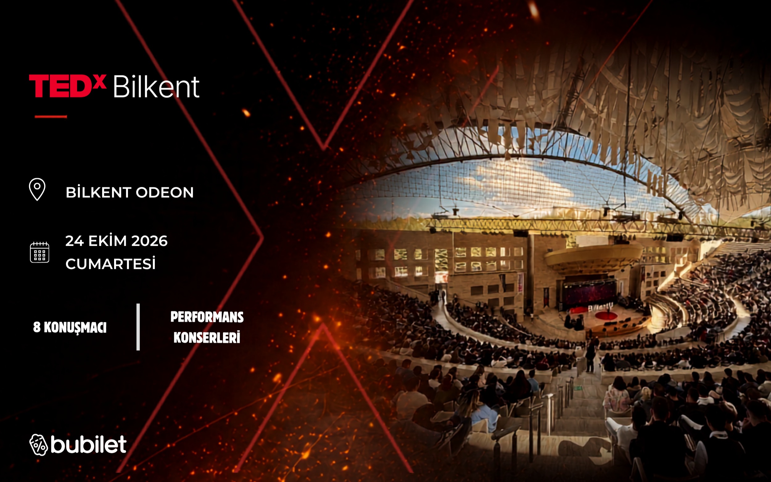 TEDxBilkent + Konser, 24 Ekim 2026, Bilkent Odeon, Ankara konser afişi
