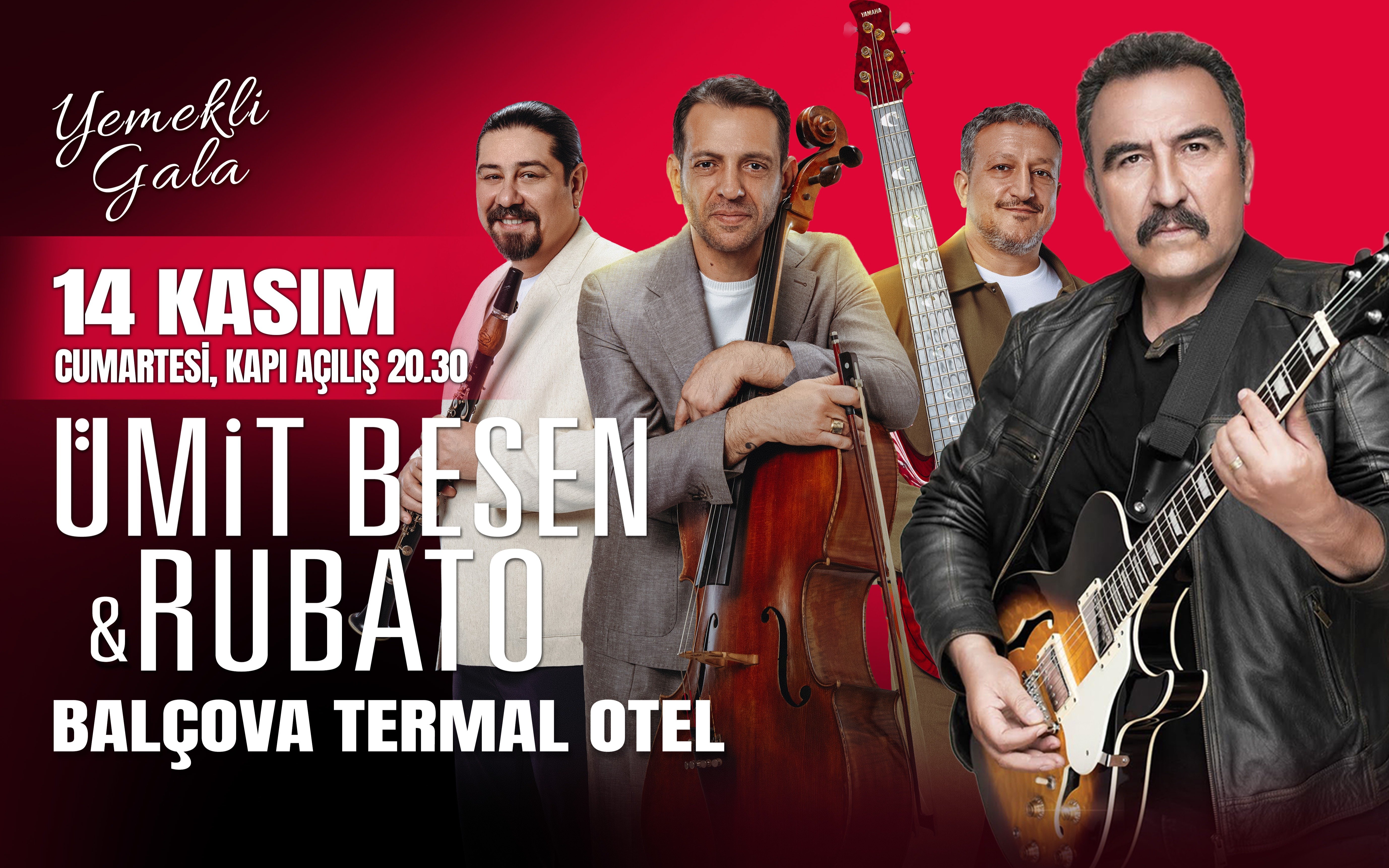 Ümit Besen & Rubato Konseri, 14 Kasım 2026, Balçova Termal Otel, İzmir konser afişi