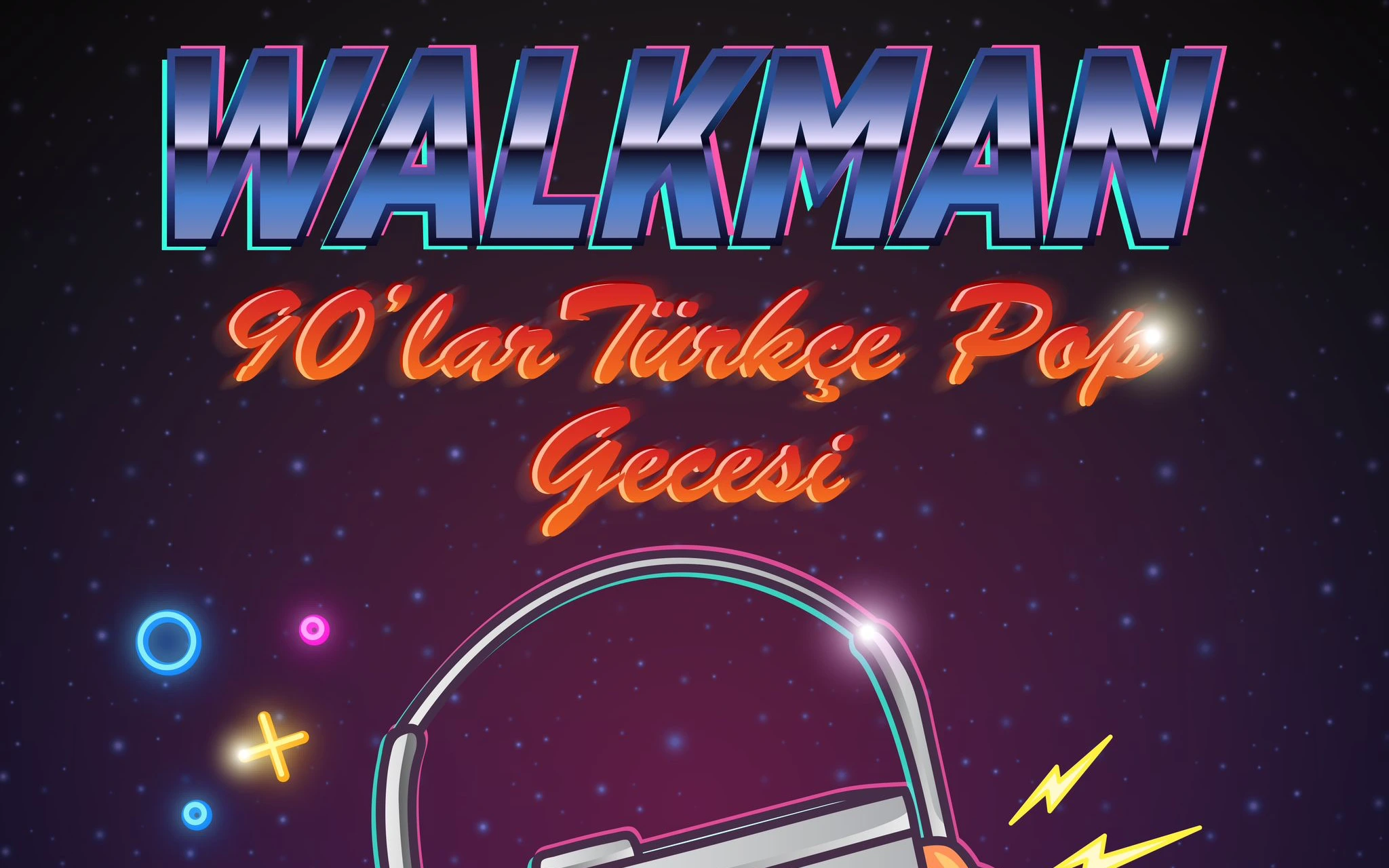 Walkman 90lar Türkçe Pop Gecesi, 8 Ekim 2026, Muaf Kadıköy, İstanbul konser afişi