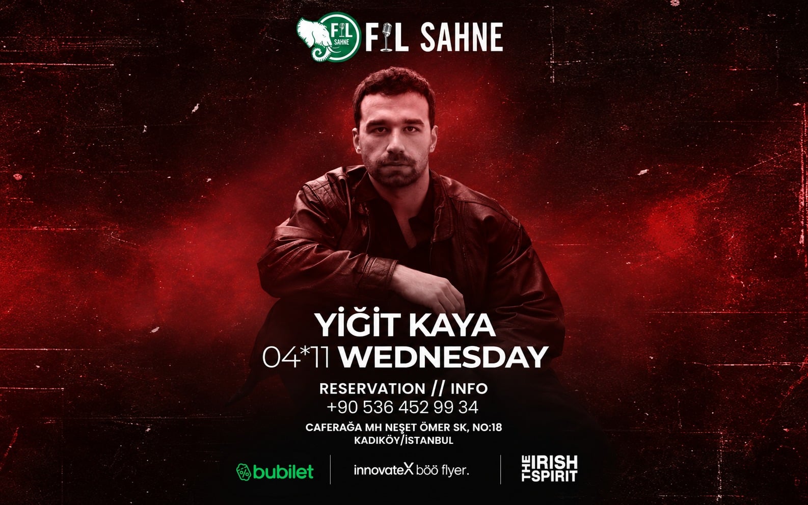 Yiğit Kaya Konseri, 4 Kasım 2026, Fil Sahne, İstanbul konser afişi
